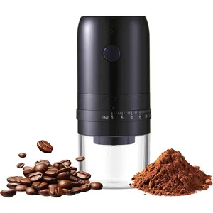 Electric Adjustable Coffee Grinder Coarse to Fine Grinding Quiet Operation 1-Touch Control Auto Shutoff Stainless Steel Blades Removable Easy-Clean Grinding Bowl