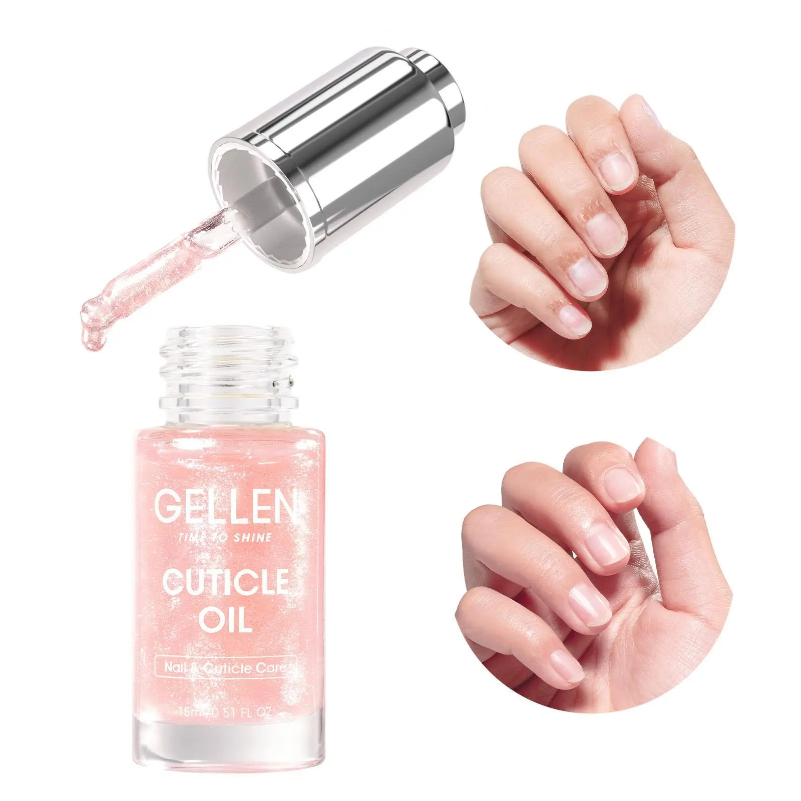 Gellen Cuticle Oil with Vitamin E & Olive Oil, Nourishing Treatment for Nail Growth, Strength, and Repair, Lightweight Moisturizer with Jasmine Fragrance, 15ML, Nail Care, All Skin Types, Soothing
