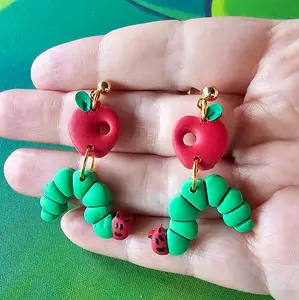 Hungry Caterpillar Dangle Earrings