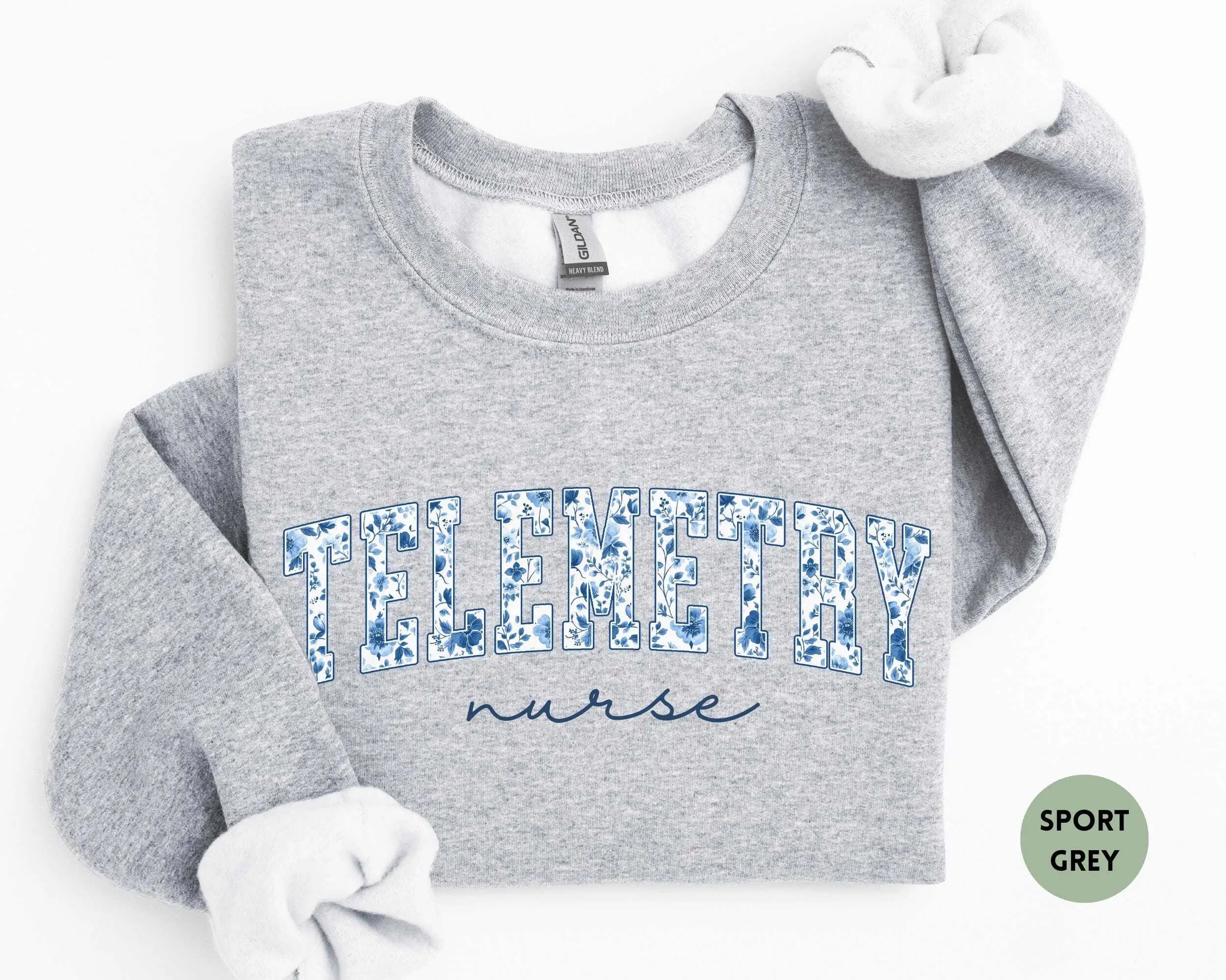 Telemetry Nurse Sweatshirt, Heart Monitor Tech, EKG ECG Cardiac Gift, Floral Telemetry Nurse Sweater, Monitor Specialist Shirt