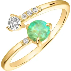 Adjustable Created Opal Rings | Stacking Rings | Gold Rings for Women