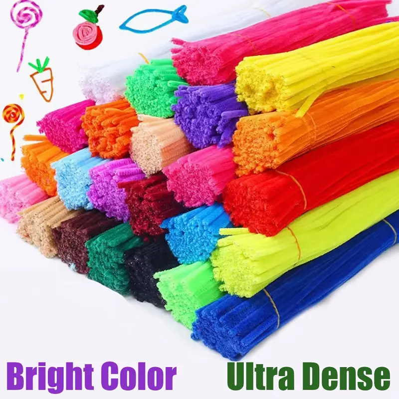 201 Chenille Yarn Sticks, Chenille Stems for Handcrafting, These Twisted Sticks are Perfect for Creative Projects and Home Decor, as well as Making Bouquets and Art Crafts.