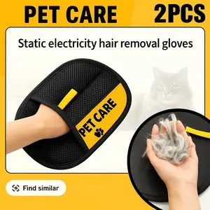 Pet Care Brand Static Electricity Hair Removal Gloves Reusable Lint Roller for Couch Carpet & Pet Grooming 2PCS Universal Design