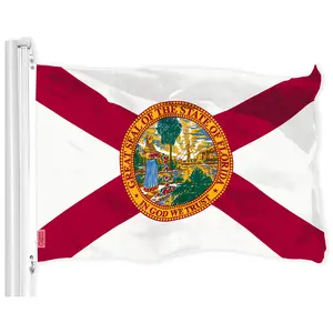 G128 Florida State Flag | 3x5 feet | Printed 150D, Indoor/Outdoor, Vibrant Colors, Brass Grommets, Quality Polyester, Much Thicker More Durable Than 100D 75D Polyester