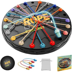 Rope Untangling Puzzle Game for Kids & Adults, Brain Teaser Strategy Board Game with Multi-Level Challenges, Camping Essentials Fun Game for Outdoor Travel, Family Party, Stress Relief & Logical Thinking Training