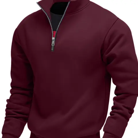 Men's Fall Winter Fleece Lined Zipper Closure Hooded Hoodie, Casual Warm Pullover Sweatshirt, Thick Fabric, Plain Color, Long Sleeve, Fitted Style, Tops