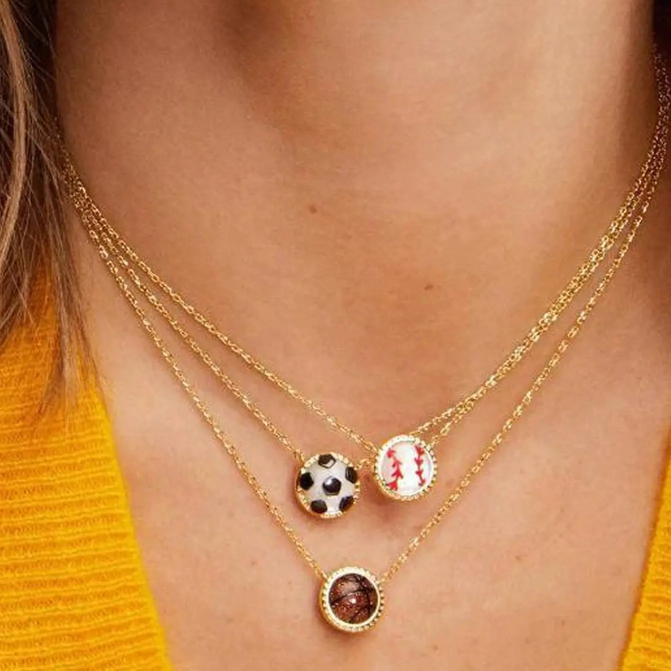 New Football Necklace Volleyball Clavicle Chain Sports Enthusiast Accessories Couple College Style