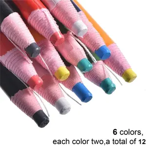 12 Color Sewing Chalk Markers No Cutting Textile Fabric Pens for Patchwork DIY Clothing Tools, Ideal for Quilting and Crafting Projects