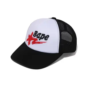 Bape Sta Logo Trucker Hat SS24 Black/White