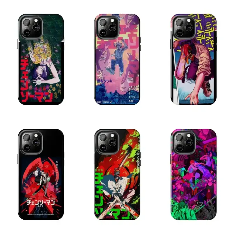 Denji x Reze Chainsaw Man Phone Case,Japanese Dark Anime Aesthetic Shockproof TPU Case for iPhone 17 16 15 14 13 12 11 Pro Max Plus Air Mini | Shonen Grunge | Tough Defender Shell