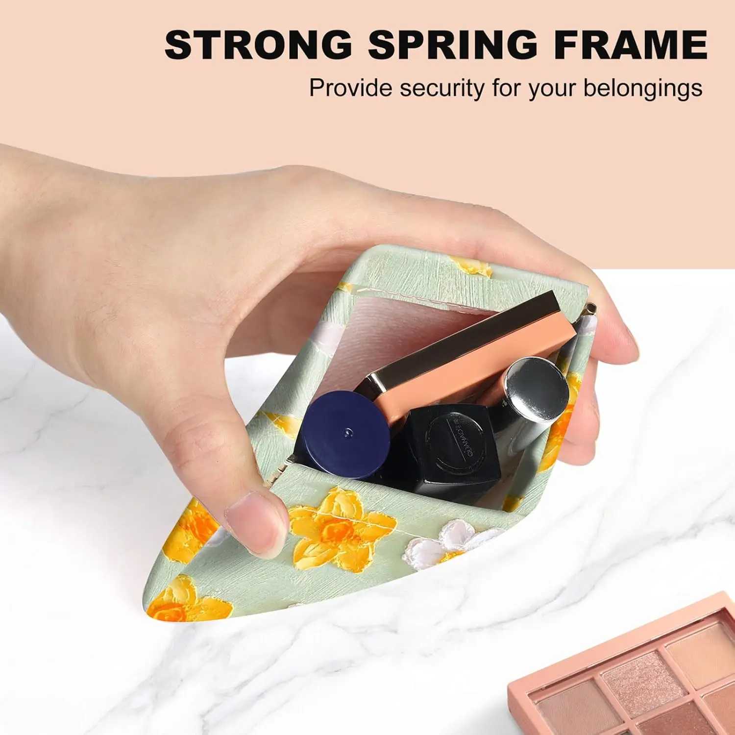 2Pcs PU Leather Small Squeeze Coin Purse Pouch Mini coin Bag Unique And Cute Wallet Cosmetic Bags Change Bag For Women Girls Men (Pink and Yellow Flowers L 2Pcs PU Leather Small Squeeze Coin Purse Pouch Mini coin Bag Unique And Cute Wallet Cosmetic Bags Change Bag For Women Girls Men (Pink and Yellow Flowers L