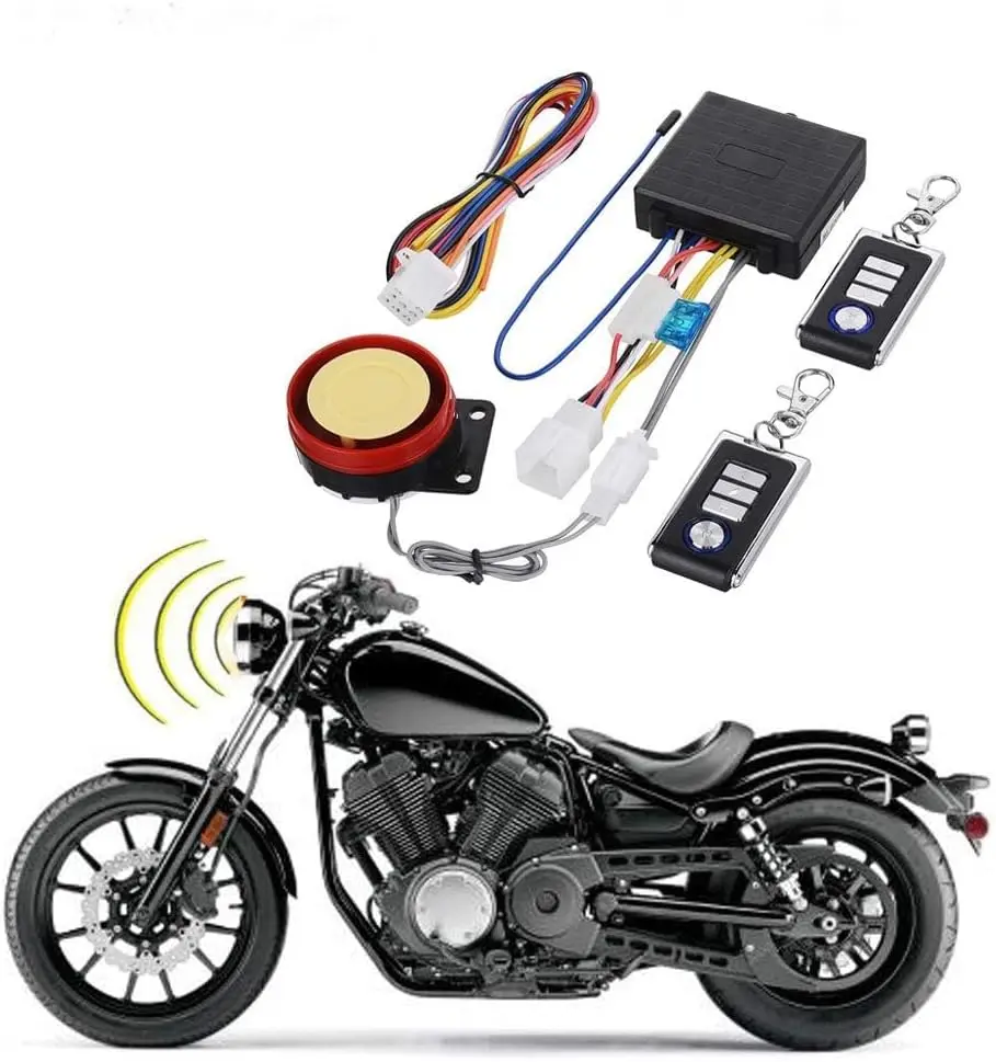 DC12V Motorcycle Anti-Theft Alarm Security System Remote Control Engine Start Bike Anti-Hijacking Cutting Off Remote Engine Start Arming DisarmingGift., 3 Sensitivity Levels, Dc 12V, Ultra-Low Power Consumption