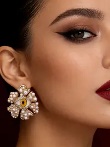 Demon Eye Rhinestone Earrings Set, Vintage High-End Style, Party Banquet Wearable Ear Decorations, Pair of Elegant Studs