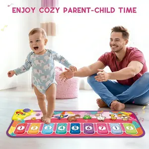 Interactive music game mat with piano keys, dance pad, and lighting effects - Children's educational dance mat with musical notes and colorful animals - Birthday/Christmas/Halloween gift suitable for boys and girls - Floor piano toy