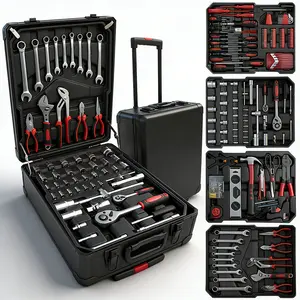899-Piece Tool Set - High-Capacity Portable Metal Tool Case,Wheeled Mobile Tool Cabinet, and 4-Tier Aluminum Alloy Storage Unit- A Complete Kit for Mechanical Repair & Home Maintenance - ThePerfect Father's Day Gift