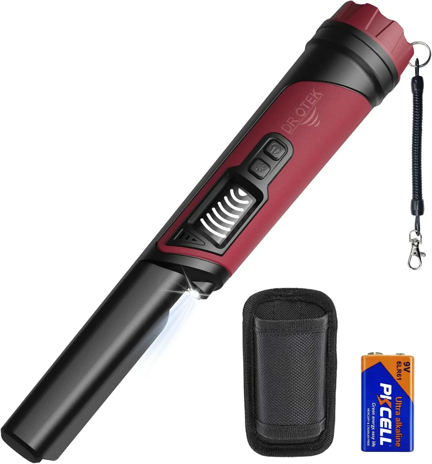 DR.ÖTEK Metal Detector Pinpointer for Adults & Kids, Handheld Pin Pointer Wand with LCD Screen, Fully Waterproof, 360°Detection, 3 Modes, Exclusive Interference Cancellation for Treasure Hunting