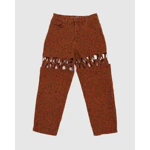 Criss Cross Jeans - cheetah print (size 8)