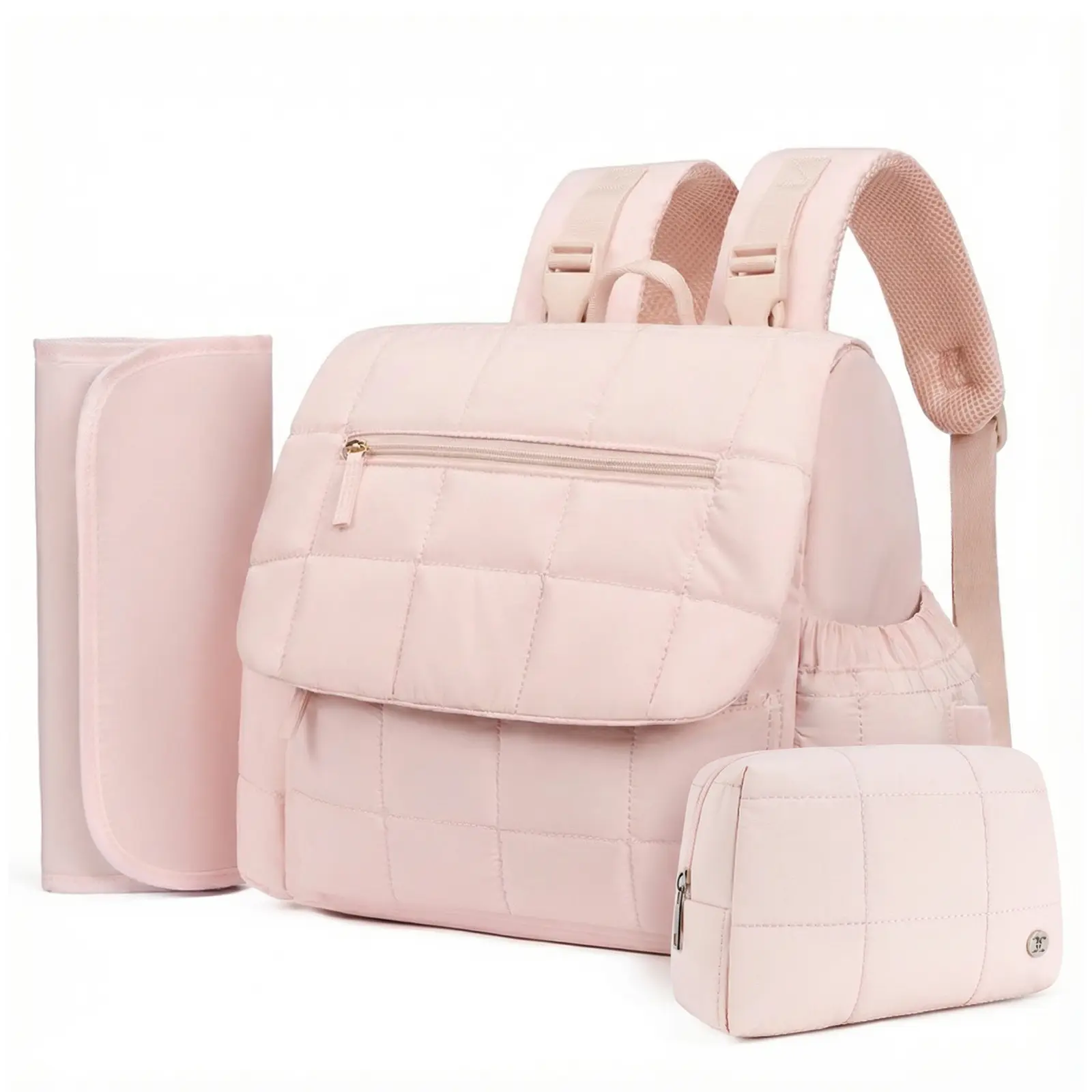 Pink Backpack + Pink Makeup Bag