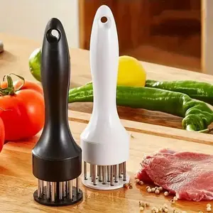 1pc Stainless Steel Meat Tenderizer, with a 21-Pin Meat Piercing Needle, a Great Tool for Grilling, a Steak Tenderizer, Food Preparation Additions, Kitchen Cooking Tools, Individually Packaged in a Color Box, Available in Black And White