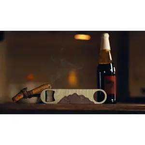Wooden Bottle Openers - Dark Wood Mountains