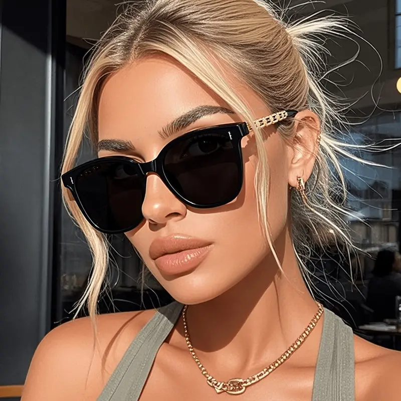 Square Classic Trendy Women's Summer Sunglasses, Perfect for Daily Life, Driving, Shopping, Fashionable Street Style Accessories, Casual Sunglasses, Stylish Shades, Trendy Streetwear Sunglasses, Casual Outdoor Sunglasses