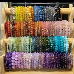 Colorful Stone Bead Bracelets Assorted Colors for Fashion Jewelry