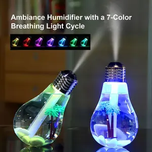 【SummerWins】400ml Aroma Diffuser Humidifier - 7-Color Auto-Changing Mood Light, Decorative PET Insert, 6H Quiet Mist, Aromatherapy Essential Oil Diffuser for Home Office, 3s Hold Light Auto-Cycle Control, 1-Press Mist Control