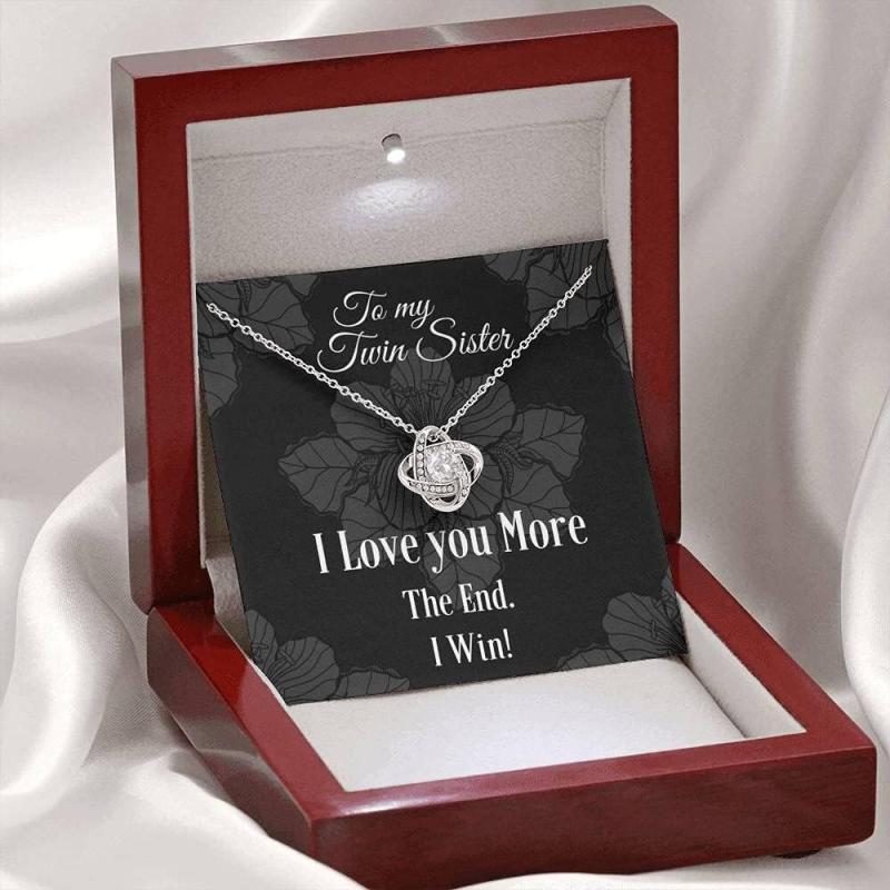 Twin Sister Gift Necklace, Gift for my Twin Sister, Twin 16th Birthday, Twin Birthday, Gift for my Twin sister, Funny Twin Sister, Anniversary Gift, Necklace Jewelry With Message Card & Box