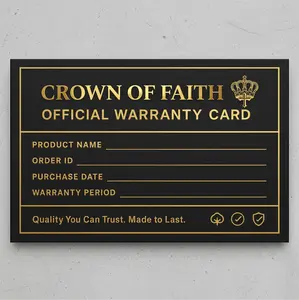 Official Warranty Card - Crown Of Faith Store.