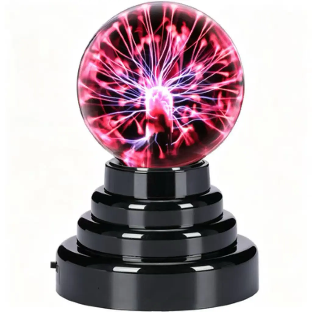 3 Inch Plasma Lamp, Touch Sensitive Plasma Globe USB or Battery Powered Nebula Thunder Lightning, Gift for Kids, Parties, Prop, Bedroom, Home, Decoration