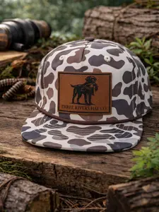 Youth Duck Dog Hunting Hat, Kids Camo Snapback Rope Trucker Cap, Waterfowl Outdoor Hat for Boys Girls, Hunting Gift for Kids