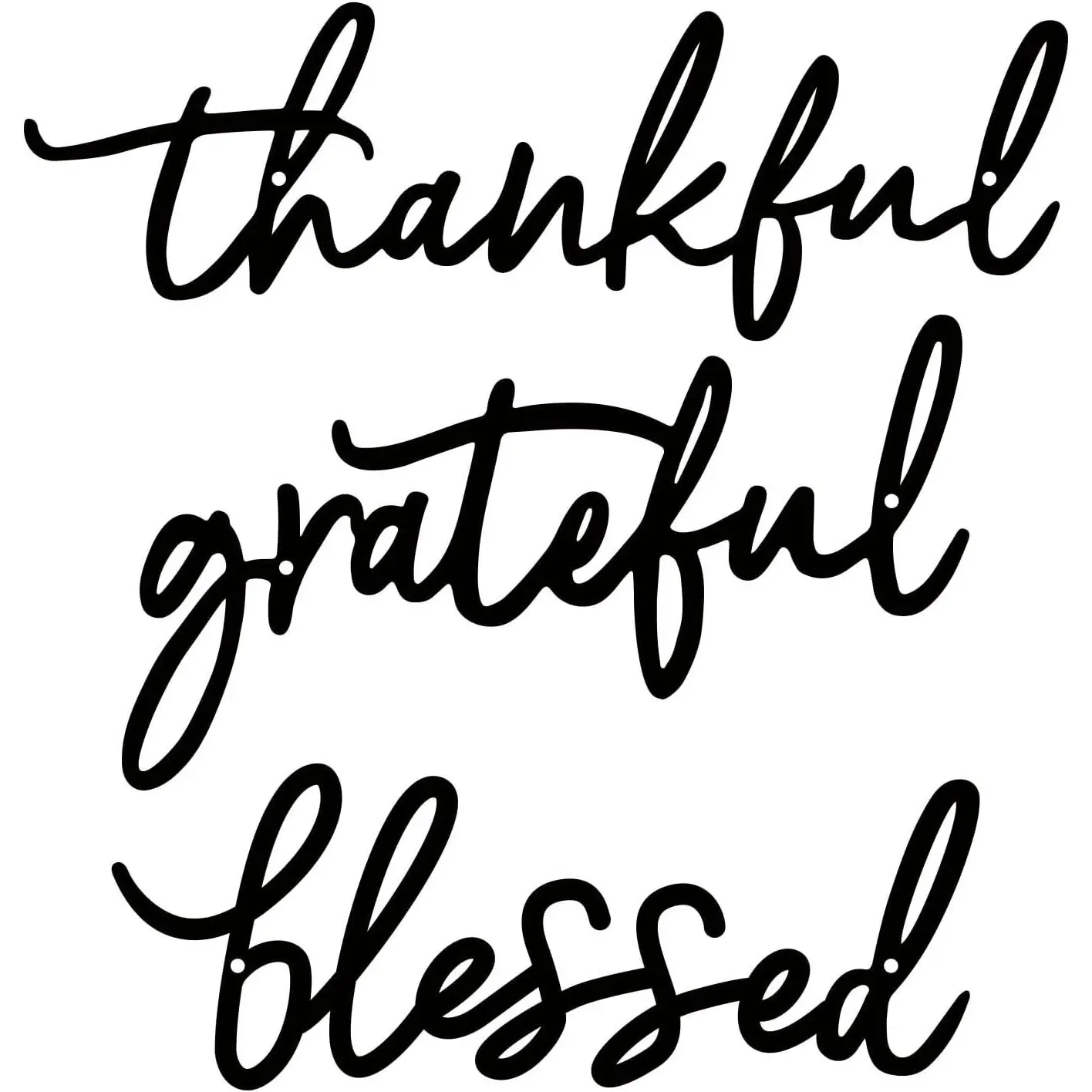 Thankful Grateful Blessed Letter Sign Metal Wall Decor, 3 count Black Letters Wall Art for Bathroom Bedroom Metal Words Wall Decor for Home Decor