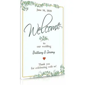 Personalized Wedding Sign, Welcome to Our Wedding Decor for Ceremony and Reception, 12x8 Inches Aluminum Metal Sign