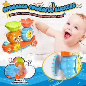 Cute Bear & Bee Bath Water Toy Set, Wall Suction Bathtub Shower Toy for Toddlers, Interactive Baby Bath Time Fun Toys