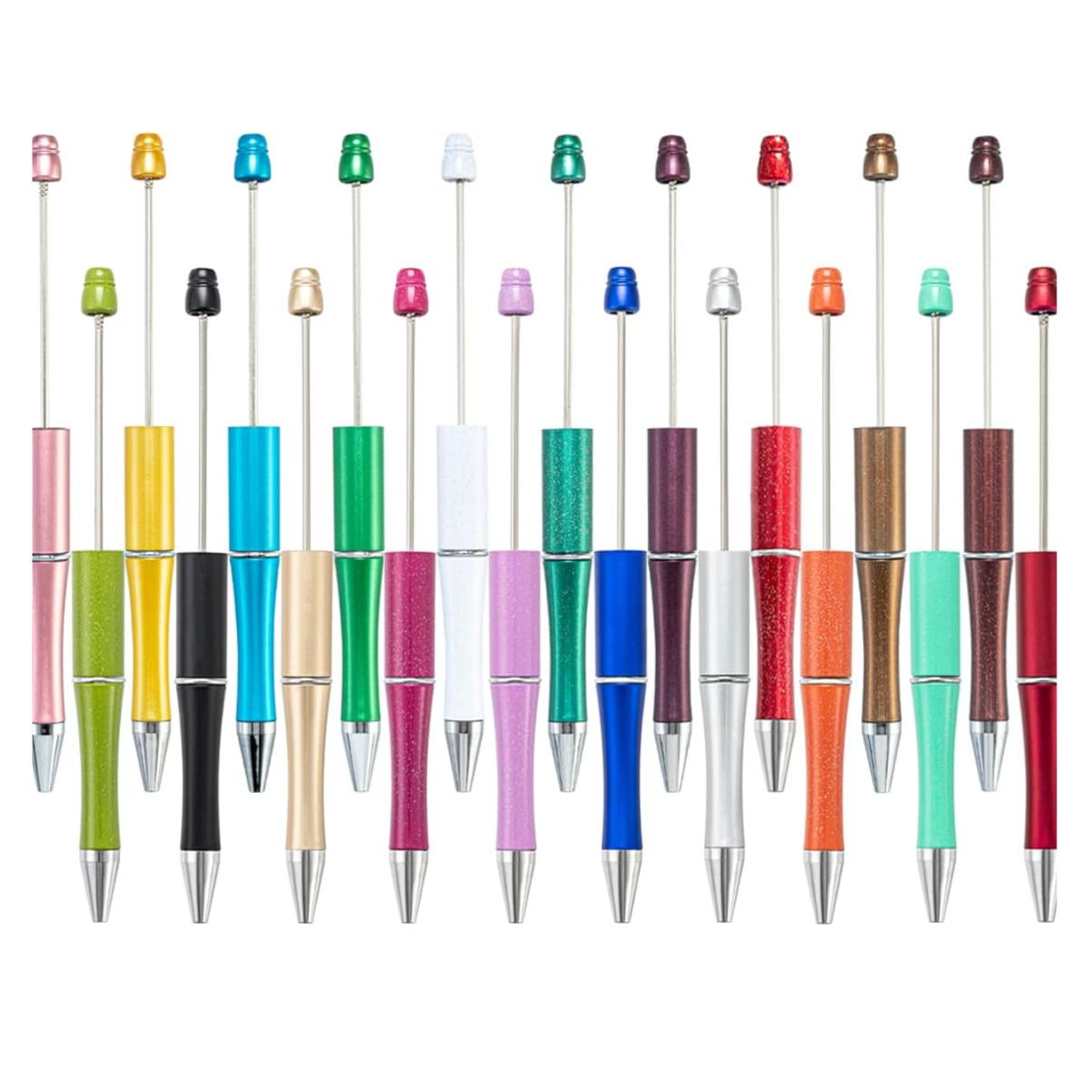 Plastic Beadable Pens Assorted Bead Pens for DIY PPL Gift with Shaft Black Ink Pieces High-Quality Plastic Metal Beaded Rod Perfect Party Favors Plastic Beadable Pens Assorted Bead Pens for DIY PPL Gift with Shaft Black Ink Pieces High-Quality Plastic Metal Beaded Rod Perfect Party Favors