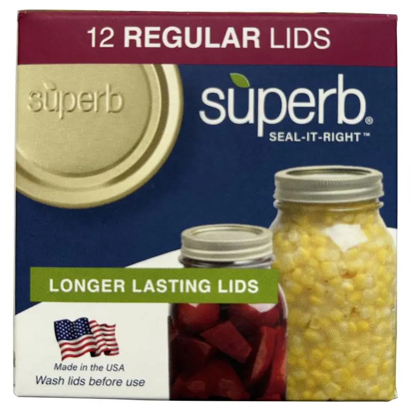 Superb 6082584 Regular Mouth Canning Lid - 12 per Pack - Pack of 24