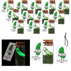 Employee Appreciation Gifts 20/30/50 Sets Mini Glowing Pickle Figure Jar Glasses with Positive Cards Emotional Support Bluk Gifts for Team Coworker Teachers Students Healthcare Worker for Teacher Appreciation Week Nurses day 2026 Grad Season Party Favors