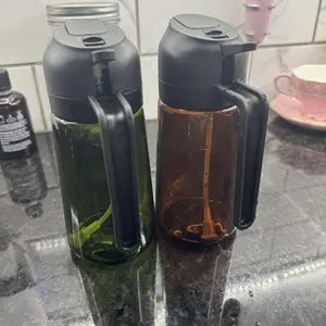 2 Count 2-in-1 Glass Oil Dispenser & Sprayer - 16 oz Leak-proof Olive Oil Sprayer Bottle for Cooking Air Fryer Barbecue Baking Salad Kitchen Essentials - 2PC Utensils