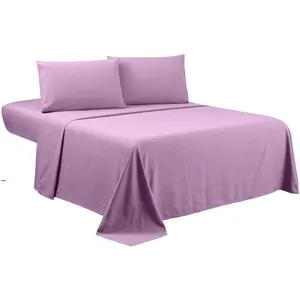 Lavender Queen - 4-, Extra Deep Pocket, 1800 Series, Wrinkle  Fade Resistant, Sheet  Pillow Case (Queen, Lavender)