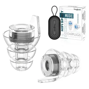 Hearprotek HP16 Hi-Fi Spirit Concert Ear Plugs, High Fidelity Silicone Music Ear Plugs for Concerts, Noise Reduction, Hearing Protection, Motorcycle, Musicians, Rave, Dj, Tinnitus Relief (Medium Size) high fidelity noise cancellation noise reduction