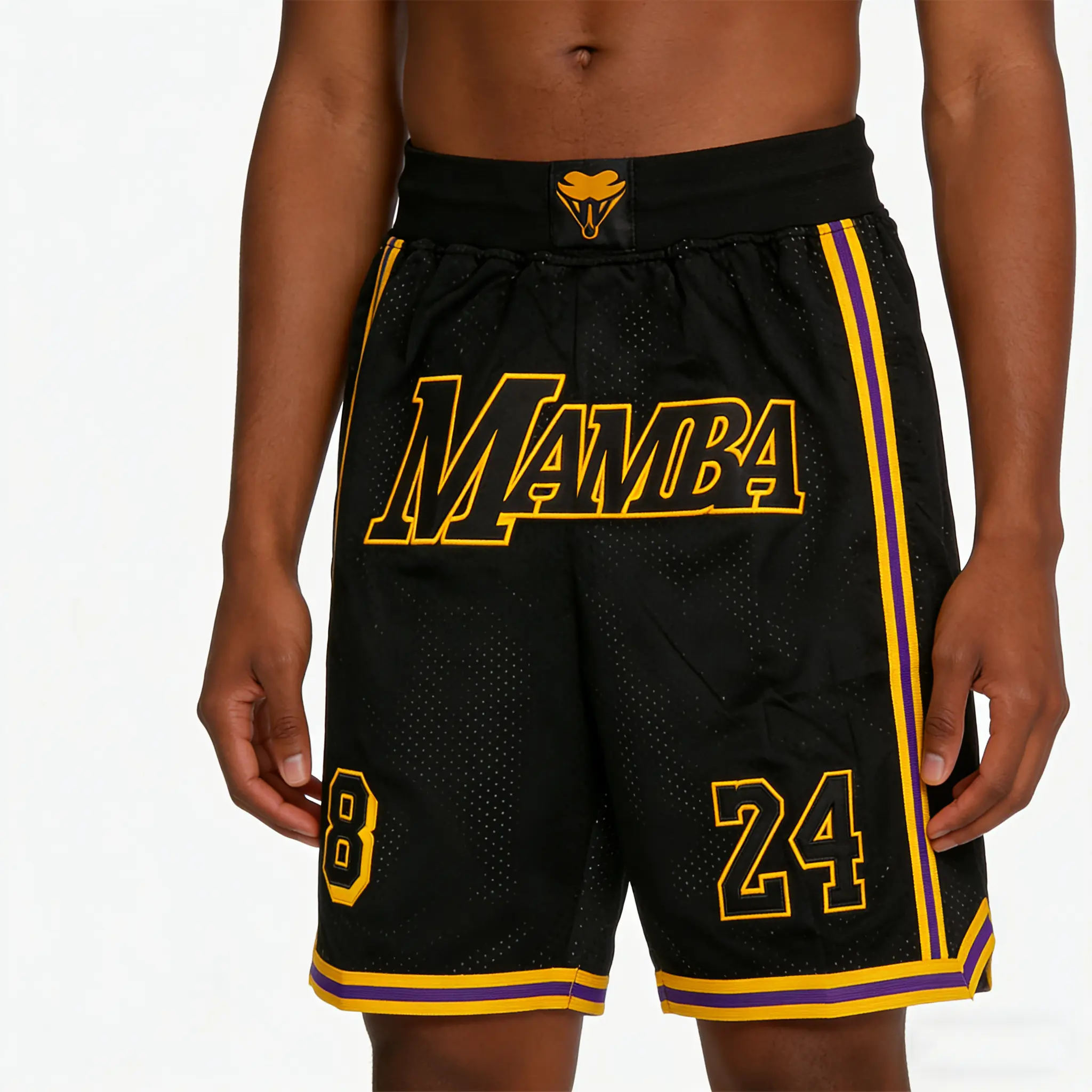 Men's Embroidered Mesh Basketball Shorts - Sports Clothing, Shorts Sportswear, Breathable Gym Bottoms with 4 Pockets, Drawstring Waist, Drip Dry, Dry Clean - US Sizes, Men’s Shorts