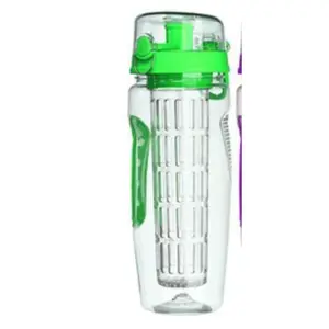 32oz BPA-Free Fruit Infuser Water Bottle - Plastic Sports Drink Bottle with Infuser and Juice Shaker for Healthy Hydration