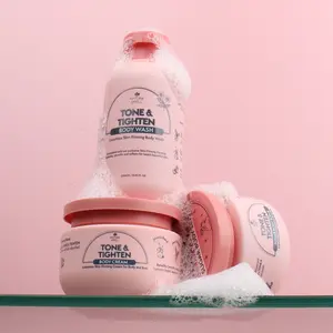 Nature Spell Tone & Tighten Skin Firming Bodycare Set - Body Scrub, Wash, Cream