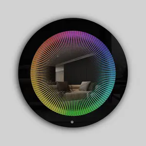 35.4” RGB Infinity LED Mirror – 3D Tunnel Light Wall Mirror | Color-Changing | Remote + Touch
