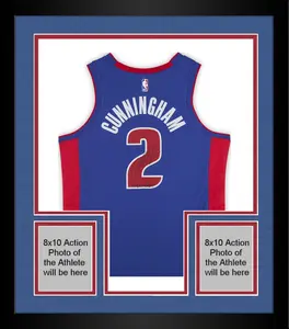 Framed Cade Cunningham Detroit Pistons Autographed Nike Blue Icon Jersey with "Motorcade" Inscription - Signed in Black Ink - Fanatics Authentic Certified