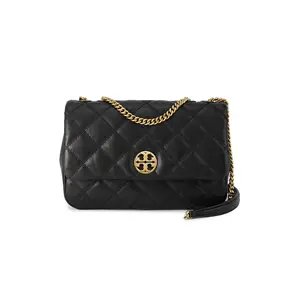 Tory Burch TB-Willa Quilted Checkerboard Flap Crossbody Bag In Leather For Women