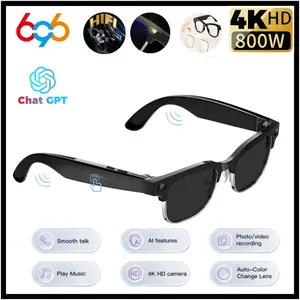 Ai Photography Smart Audio Glasses with HD 8mp Camera, Ai Voice Wakeup, Smart Recognition, Translation, Anti-Shake, Bluetooth-compatible Call, Music Playback