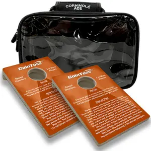 2 CoinToss Boards and Carry Case Set | Speed Quarters - Orange