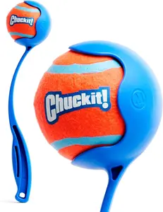 Chuckit! Dog Ball Launcher 12M Sport with 12" Handle Length for Medium (2.5" Dog Balls), Plastic Pet Fetch Ball Thrower, For Dogs 20-60 Pounds, Made in USA, Bluee