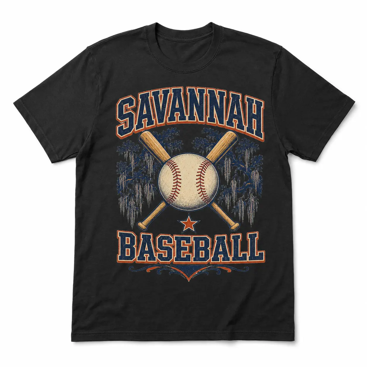 Savannah Georgia Baseball T-Shirt Retro Southern Sports Unisex Graphic Tee